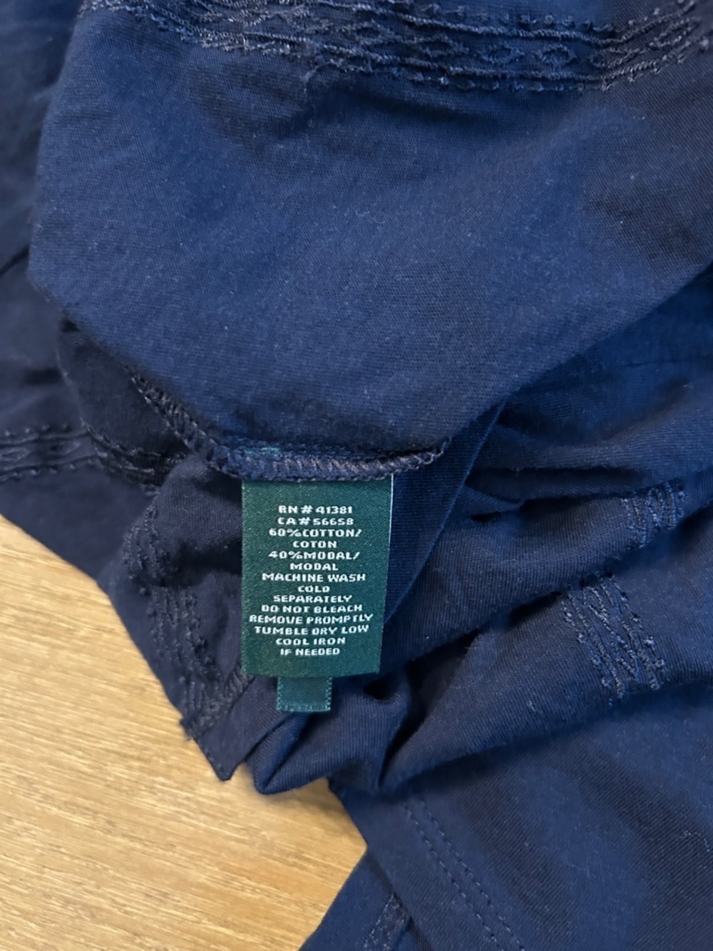Ralph Lauren off the shoulder 3/4 sleeve navy blue top, medium - Picture 6 of 6